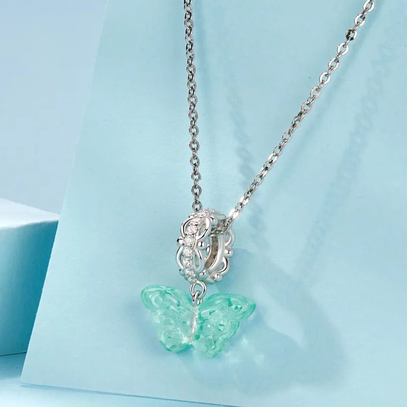 (imagine pentru) Charm Fluture Verde Stil PANDORA - SCC2712 - Vizualizare 5