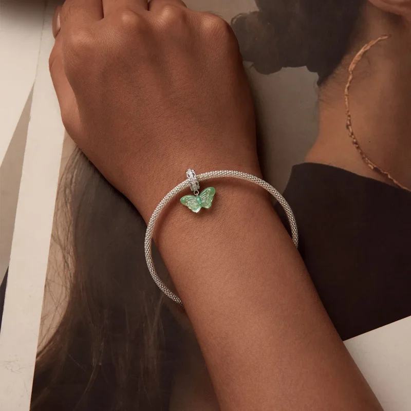(imagine pentru) Charm Fluture Verde Stil PANDORA - SCC2712 - Vizualizare 6