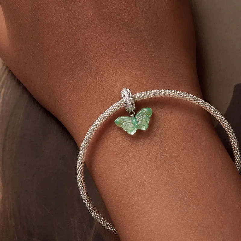 (imagine pentru) Charm Fluture Verde Stil PANDORA - SCC2712 - Vizualizare 7