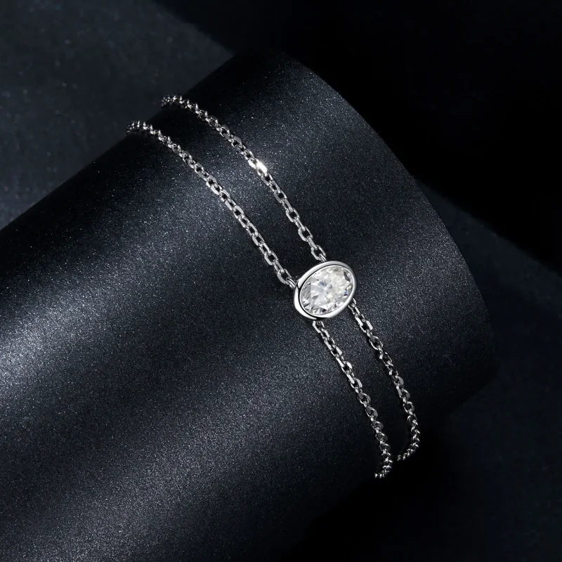 (imagine pentru) Bratara Moissanite Stil PANDORA 1ct dublu strat (un certificat) - MSB012 - Vizualizare 2