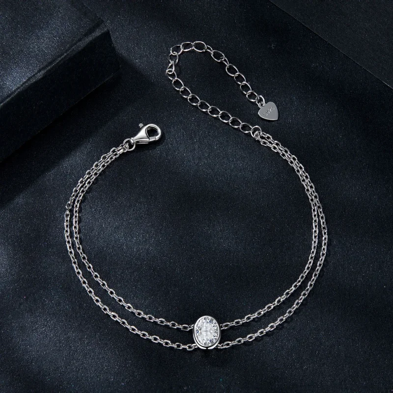 (imagine pentru) Bratara Moissanite Stil PANDORA 1ct dublu strat (un certificat) - MSB012 - Vizualizare 3