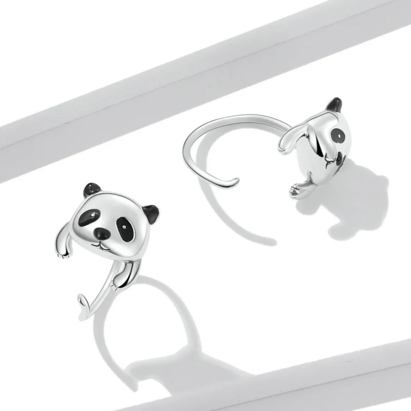 (imagine pentru) PANDORA Tip Mini Panda Earrings - BSE568 - Vizualizare 2