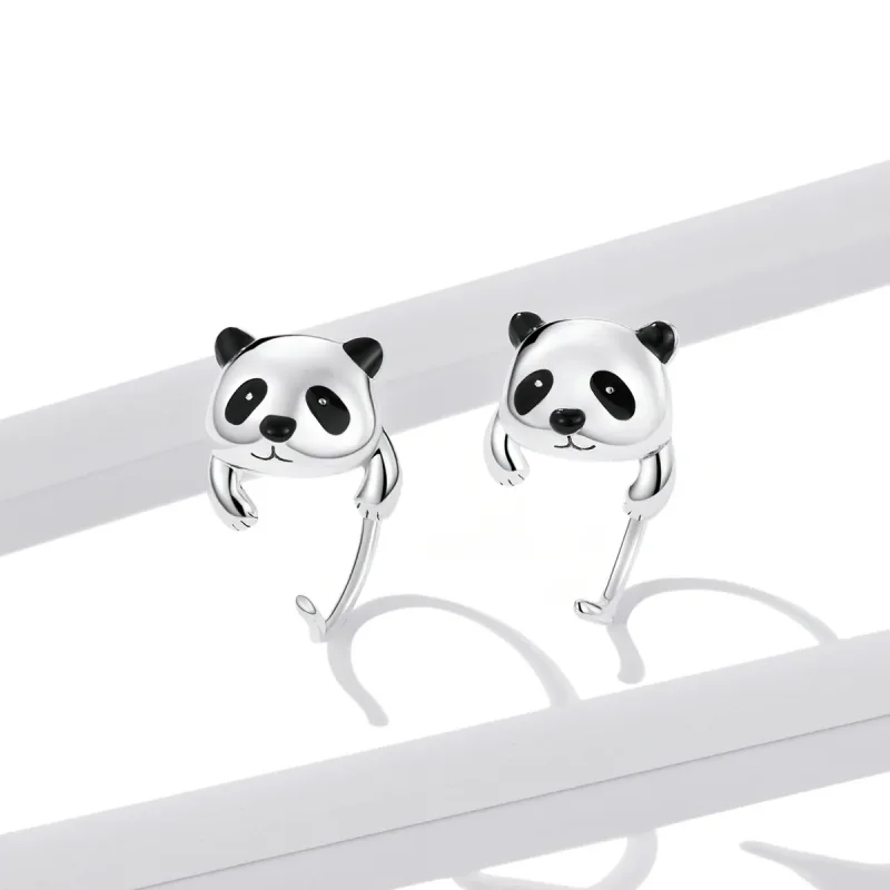 (imagine pentru) PANDORA Tip Mini Panda Earrings - BSE568 - Vizualizare 3
