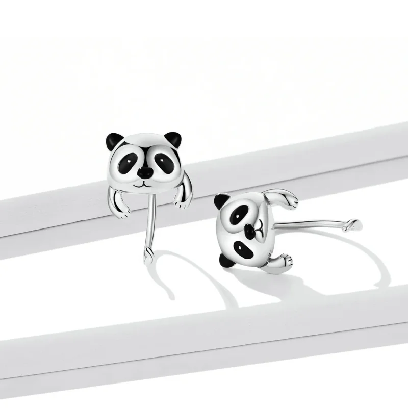 (imagine pentru) PANDORA Tip Mini Panda Earrings - BSE568 - Vizualizare 4