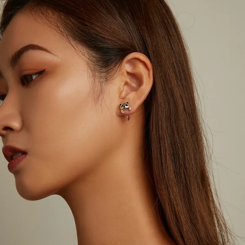 (imagine pentru) PANDORA Tip Mini Panda Earrings - BSE568 - Vizualizare 7
