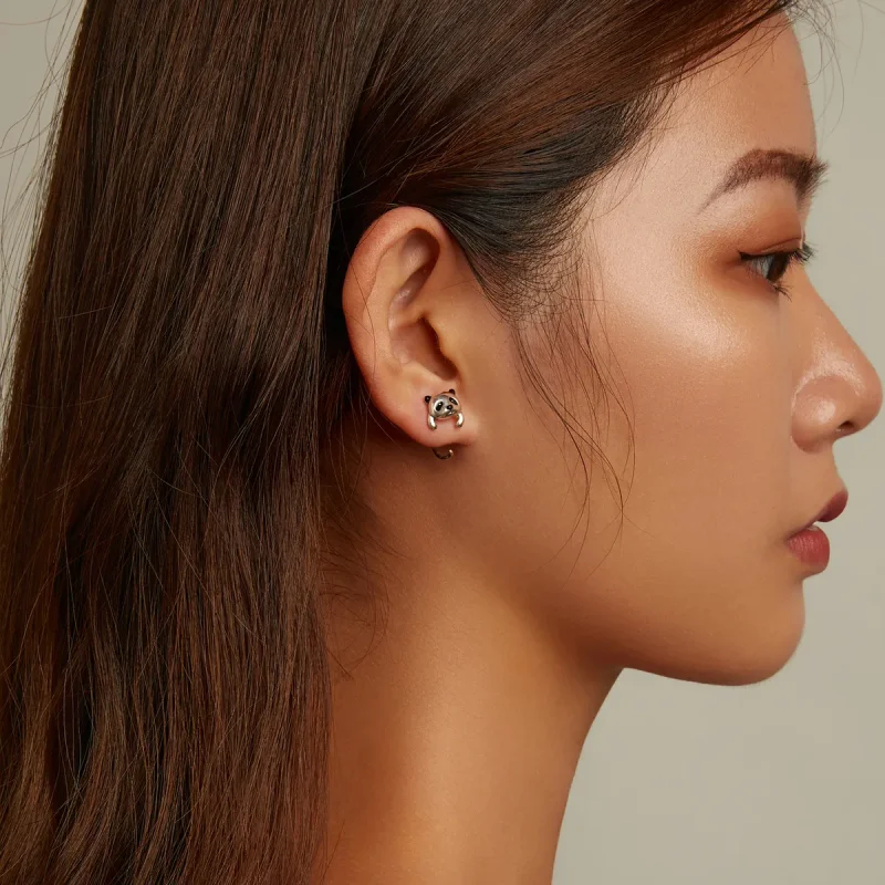 (imagine pentru) PANDORA Tip Mini Panda Earrings - BSE568 - Vizualizare 9