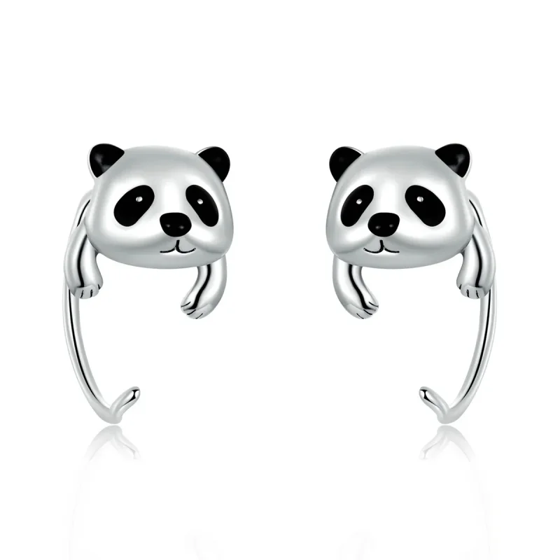 (imagine pentru) PANDORA Tip Mini Panda Earrings - BSE568