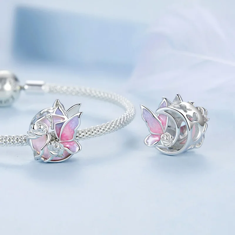 (imagine pentru) Charm Fluture Neon în Stil PANDORA - BSC968 - Vizualizare 4
