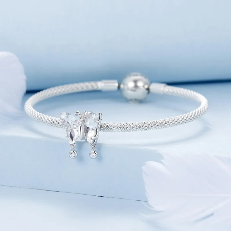 (imagine pentru) PANDORA Tip Sparkle Butterfly Charm - BSC965 - Vizualizare 3
