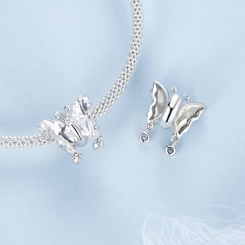(imagine pentru) PANDORA Tip Sparkle Butterfly Charm - BSC965 - Vizualizare 4