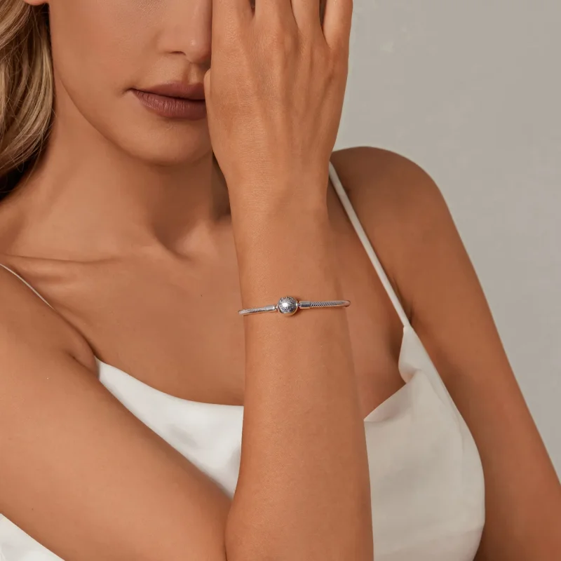 (imagine pentru) Brățară PANDORA Tip Forever Love Snake Bone Basic - SCB272 - Vizualizare 8