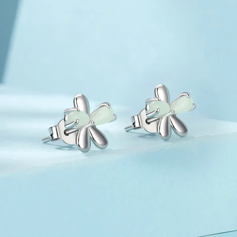(imagine pentru) Cercei cu flori luminoase in stil PANDORA - SCE1714 - Vizualizare 2