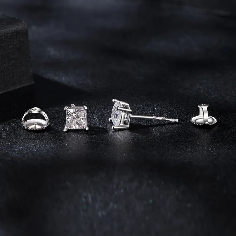 (imagine pentru) Cercei Moissanite Stil PANDORA (Două Certificate) - MSE047-L - Vizualizare 4