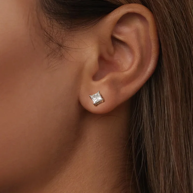 (imagine pentru) Cercei Moissanite Stil PANDORA (Două Certificate) - MSE047-L - Vizualizare 5