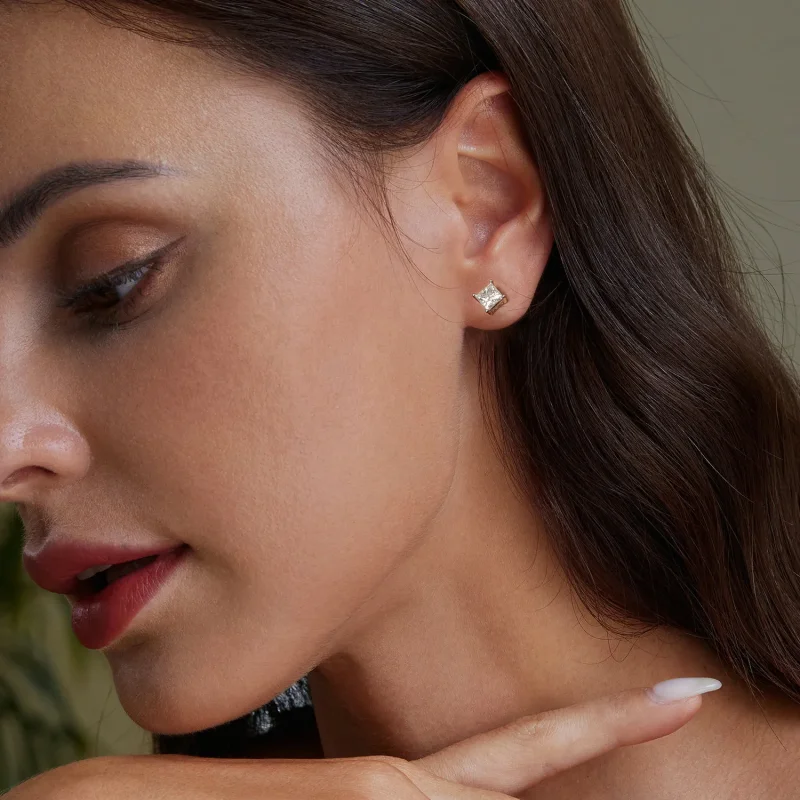(imagine pentru) Cercei Moissanite Stil PANDORA (Două Certificate) - MSE047-L - Vizualizare 7