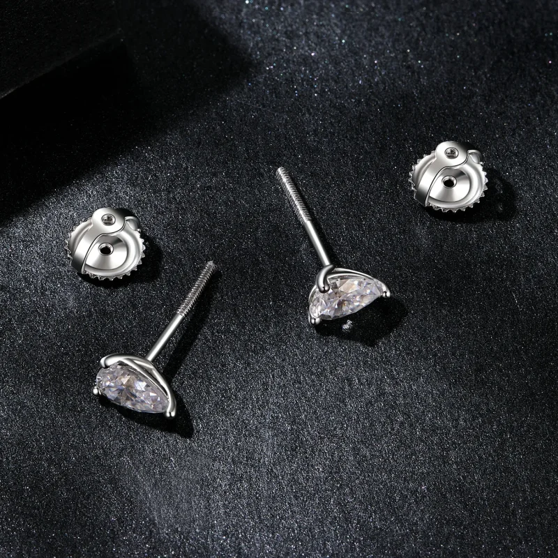 (imagine pentru) Cercei Moissanite Stil PANDORA (Două Certificate) - MSE049 - Vizualizare 3