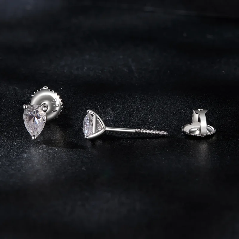 (imagine pentru) Cercei Moissanite Stil PANDORA (Două Certificate) - MSE049 - Vizualizare 4