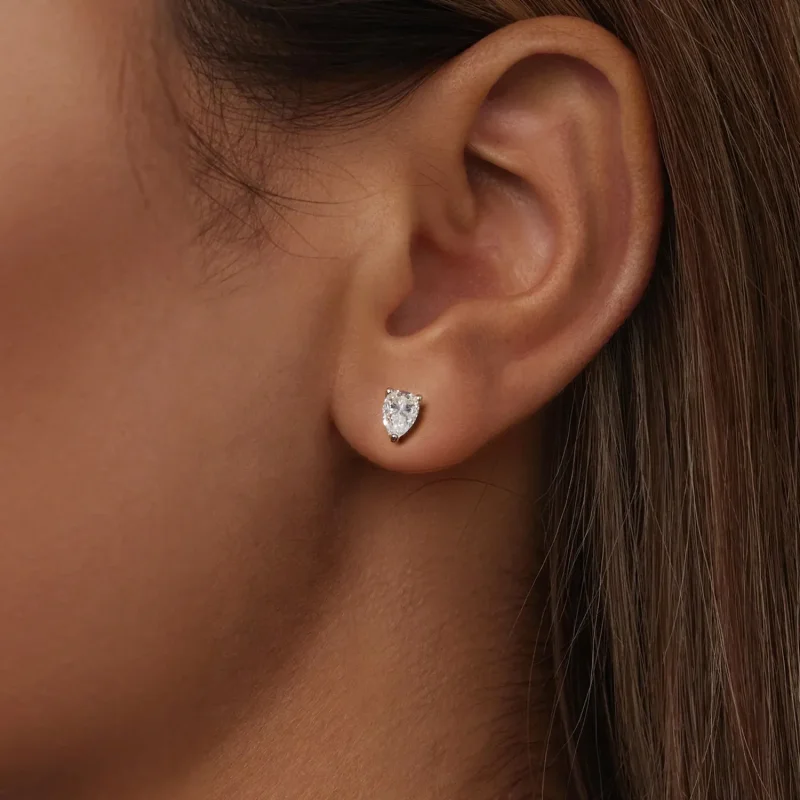 (imagine pentru) Cercei Moissanite Stil PANDORA (Două Certificate) - MSE049 - Vizualizare 5