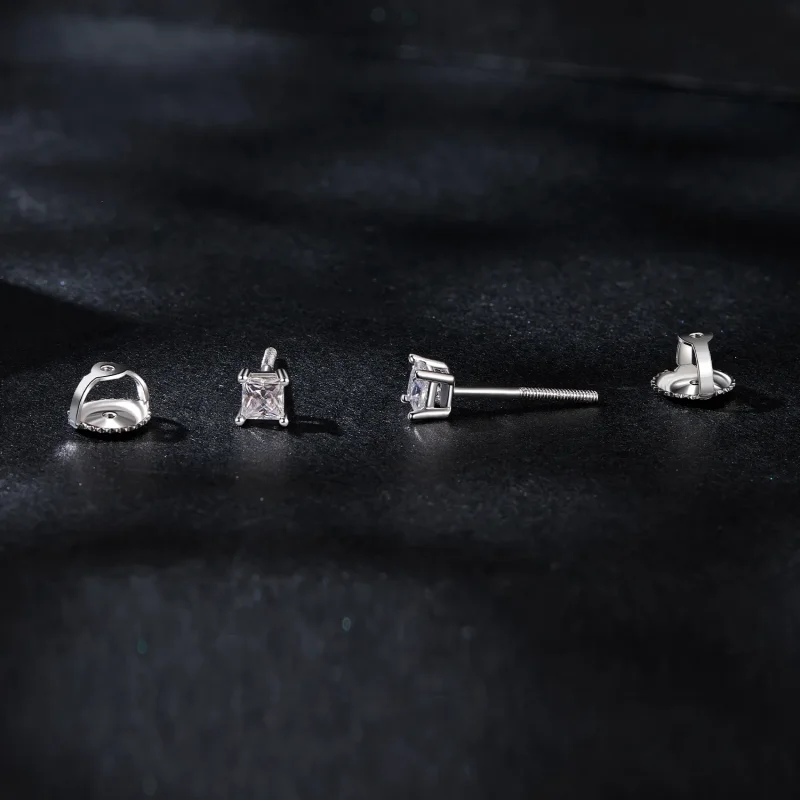 (imagine pentru) Cercei Moissanite Stil PANDORA (Un Certificat) - MSE047-S - Vizualizare 4