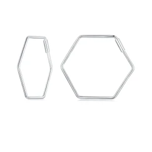 (imagine pentru) Cercei simpli cu hexagon stil PANDORA - SCE1710