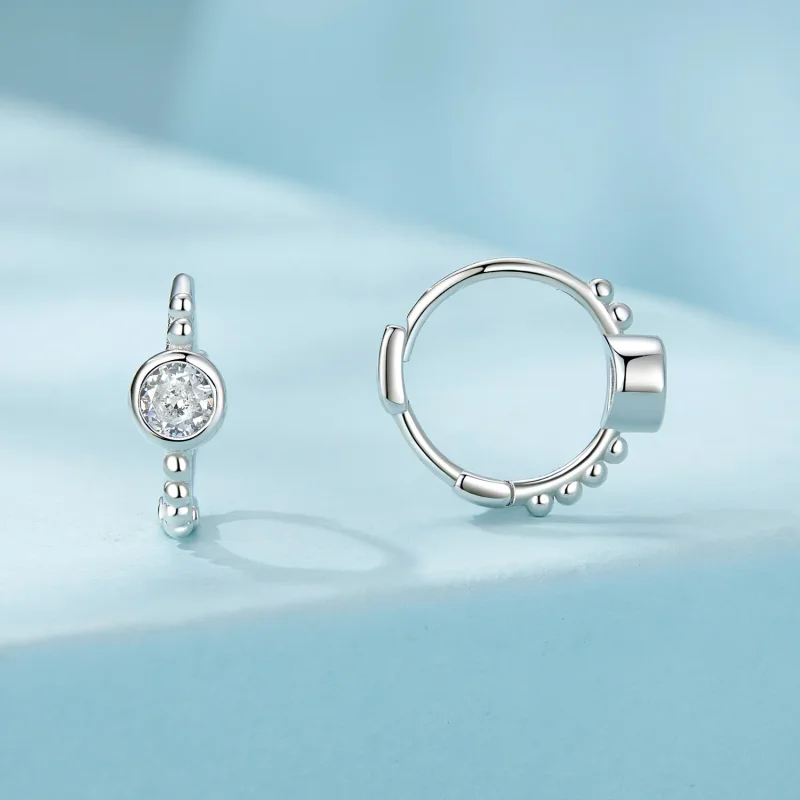 (imagine pentru) Cercei simpli cu margele din argint sterling stil PANDORA - SCE1731 - Vizualizare 2