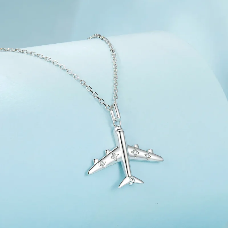 (imagine pentru) Colier cu avion în stil PANDORA - SCN522 - Vizualizare 2