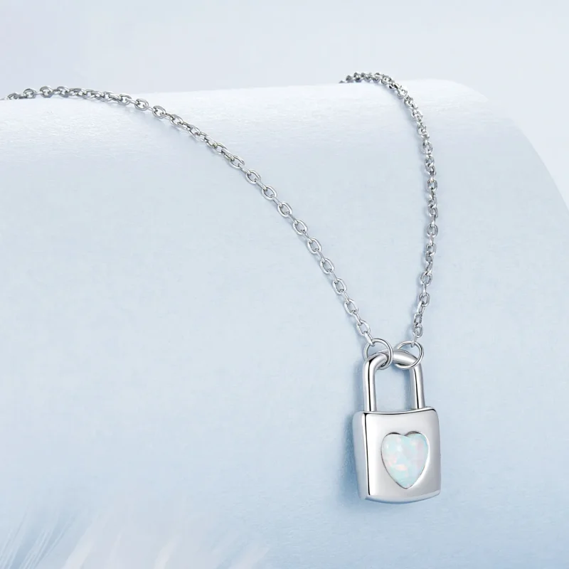(imagine pentru) Colier cu blocare a inimii stil PANDORA - BSN377 - Vizualizare 2