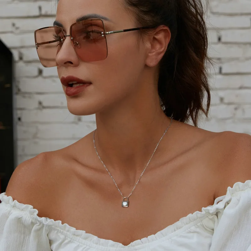 (imagine pentru) Colier cu blocare a inimii stil PANDORA - BSN377 - Vizualizare 6