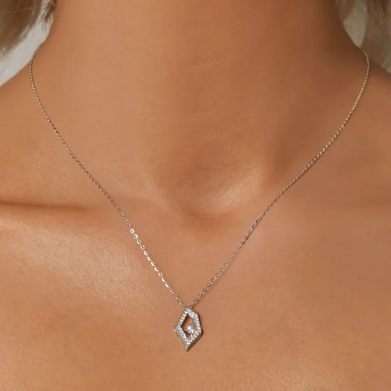 (imagine pentru) Colier cu strălucire geometrică în stil PANDORA - SCN517 - Vizualizare 5