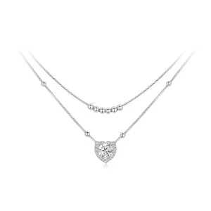 (imagine pentru) Colier Dublu Moissanite Stil PANDORA (Un Certificat) - MSN033