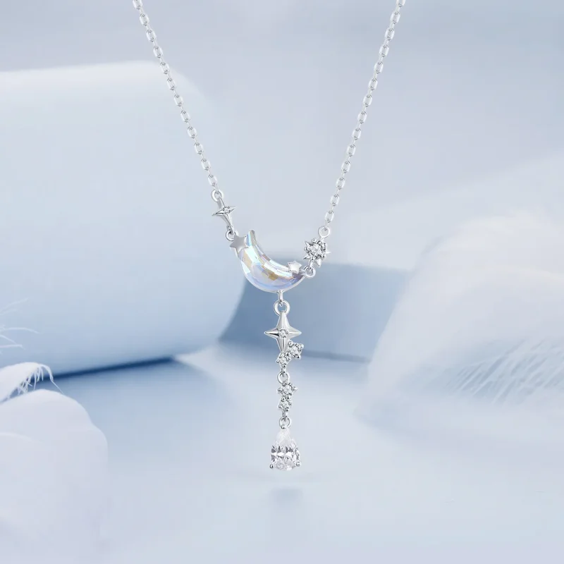 (imagine pentru) Colier Galaxy Moonset Stil PANDORA - BSN380 - Vizualizare 3
