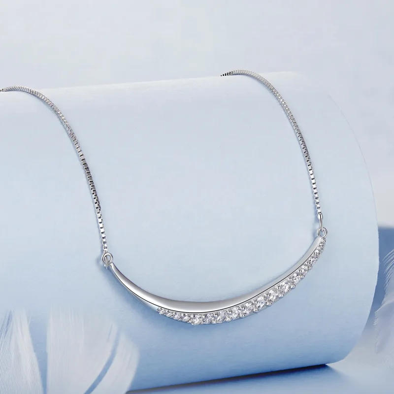 (imagine pentru) Colier Moon Smile Stil PANDORA - BSN374 - Vizualizare 2