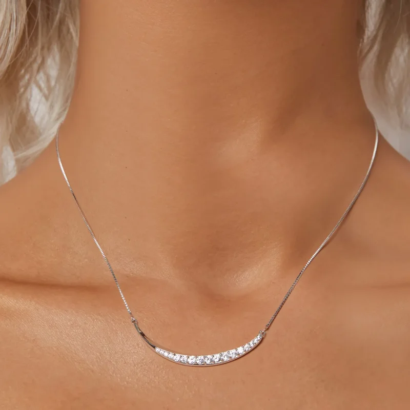 (imagine pentru) Colier Moon Smile Stil PANDORA - BSN374 - Vizualizare 5