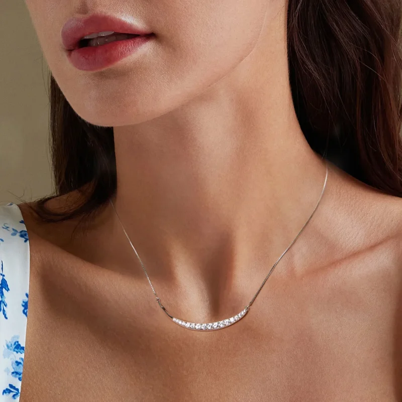 (imagine pentru) Colier Moon Smile Stil PANDORA - BSN374 - Vizualizare 7