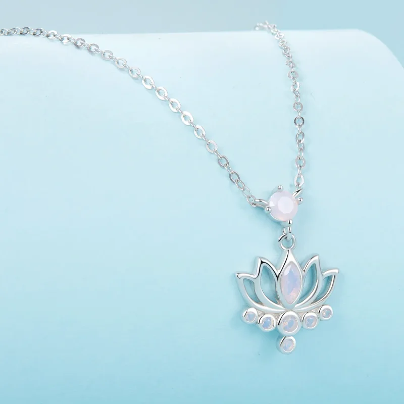 (imagine pentru) Colier stil PANDORA Lotus - SCN520 - Vizualizare 2