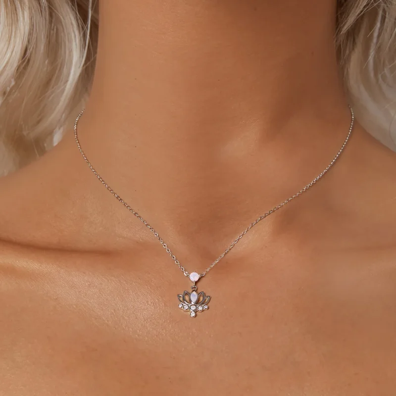 (imagine pentru) Colier stil PANDORA Lotus - SCN520 - Vizualizare 5