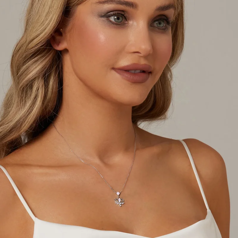 (imagine pentru) Colier stil PANDORA Lotus - SCN520 - Vizualizare 6