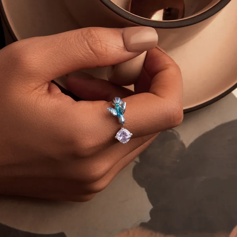 (imagine pentru) Inel cu petale Kingfisher Stil PANDORA - BSR540-E - Vizualizare 5