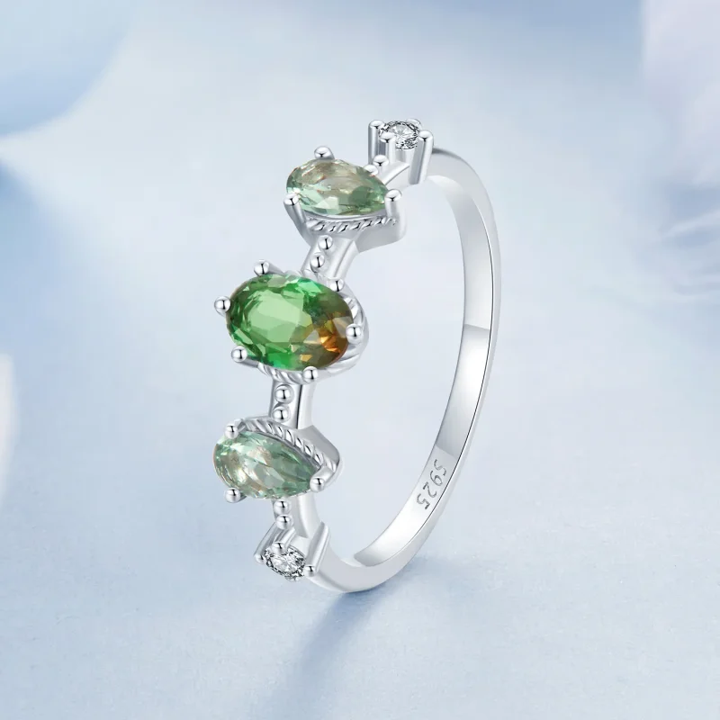 (imagine pentru) Inel de turmalina din sticla gradient stil PANDORA - BSR527 - Vizualizare 2