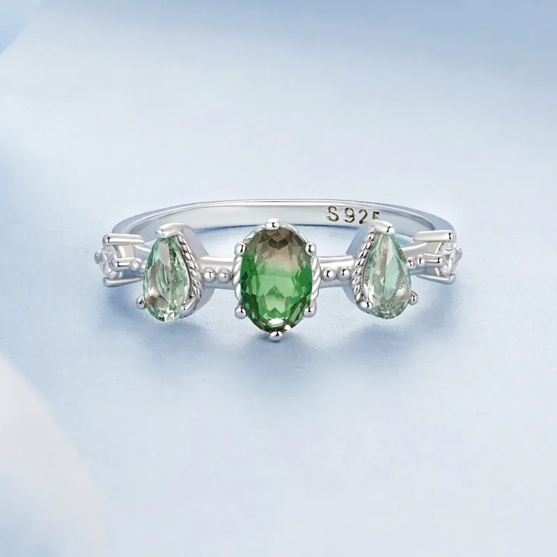 (imagine pentru) Inel de turmalina din sticla gradient stil PANDORA - BSR527 - Vizualizare 3