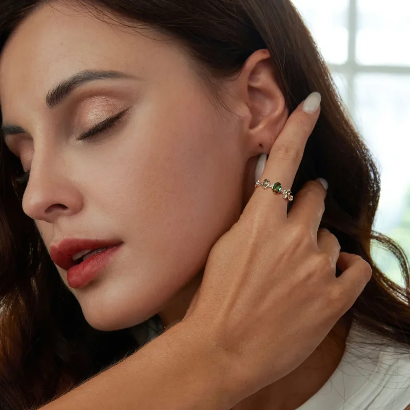 (imagine pentru) Inel de turmalina din sticla gradient stil PANDORA - BSR527 - Vizualizare 5