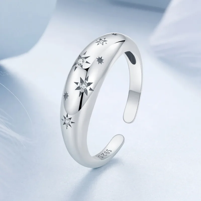 (imagine pentru) Inel deschis cu stea stil PANDORA - BSR547-E - Vizualizare 2
