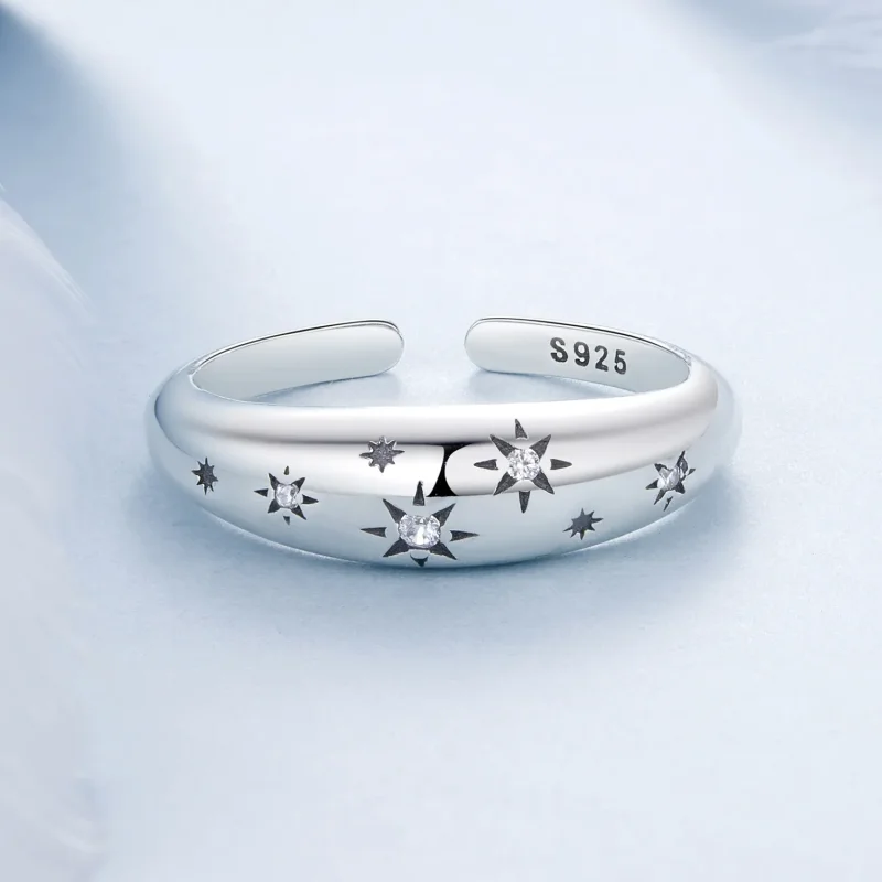 (imagine pentru) Inel deschis cu stea stil PANDORA - BSR547-E - Vizualizare 3