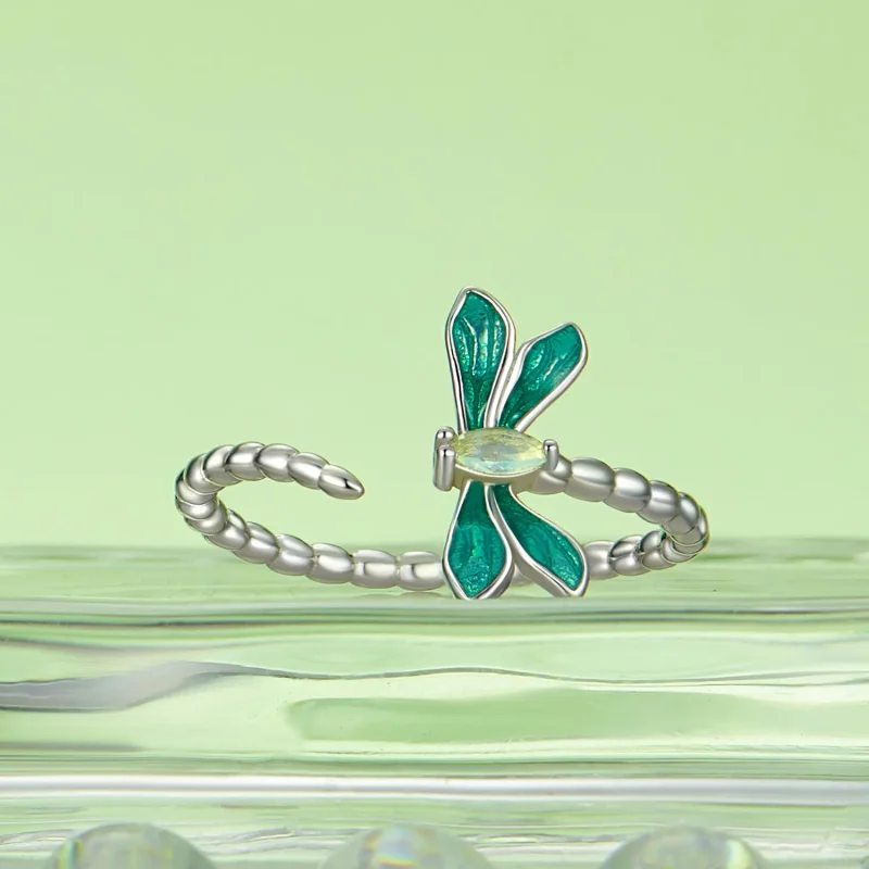 (imagine pentru) Inel deschis stil PANDORA Dragonfly - BSR537-E - Vizualizare 2