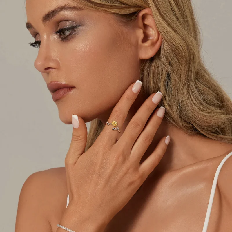 (imagine pentru) Inel floarea soarelui stil PANDORA - BSR549-E - Vizualizare 7