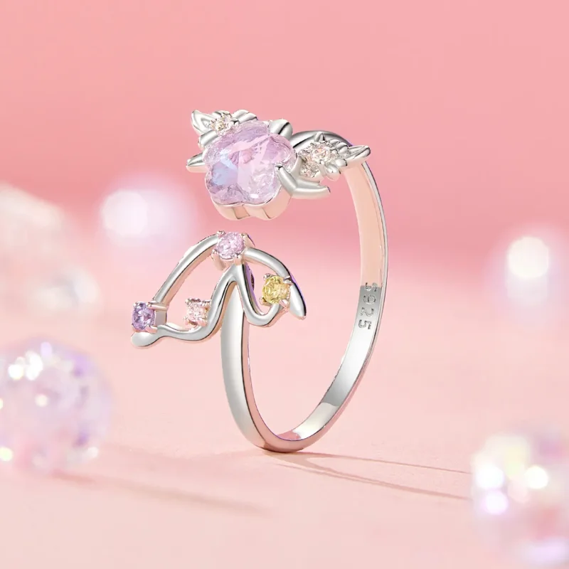 (imagine pentru) Inel Fluture Roz Stil PANDORA - SCR1011-E - Vizualizare 2