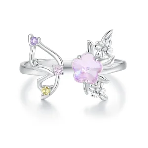 (imagine pentru) Inel Fluture Roz Stil PANDORA - SCR1011-E