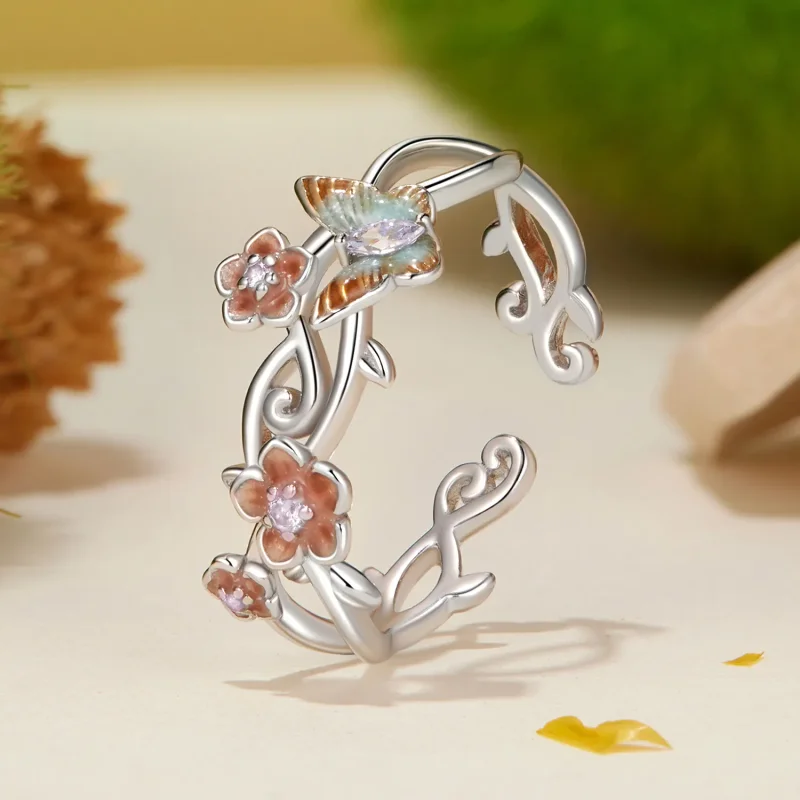 (imagine pentru) Inel Fluture Sakura Stil Romantic PANDORA - BSR538-E - Vizualizare 2