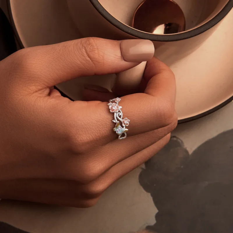 (imagine pentru) Inel Fluture Sakura Stil Romantic PANDORA - BSR538-E - Vizualizare 5
