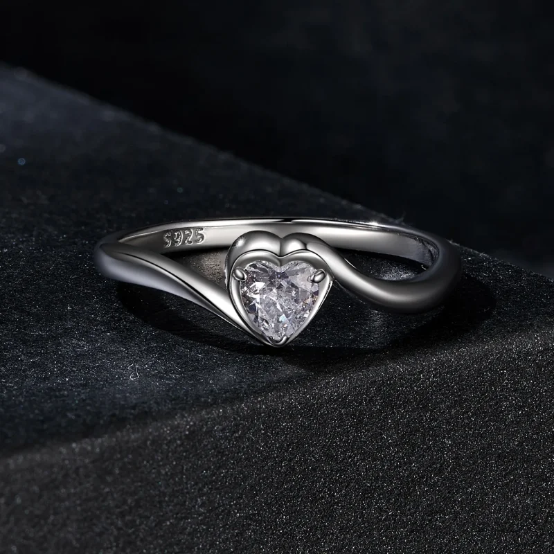 (imagine pentru) PANDORA Tip Exquisite Love Moissanite Inel (un certificat) - MSR047 - Vizualizare 3